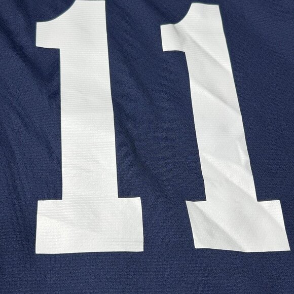 Bombers Ice Hockey Jersey Mens Medium Navy Red Long Sleeve 11 Athletic Knit - Picture 5 of 13